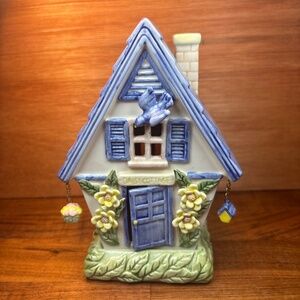 MUD PIE BIRD HOUSE Votive Holder 6.5” X 4.5” Country Core Porcelain
